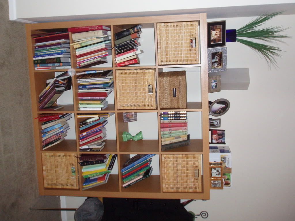 IKEA Shelves (EXPEDIT Bookcase) With Four Woven Baskets Photo by